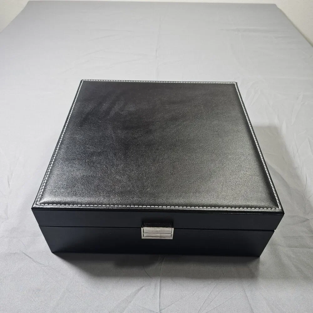 Afoxsos 2 Layer PU Leather Jewelry Box with Mirror 50 Compartment Organizer...